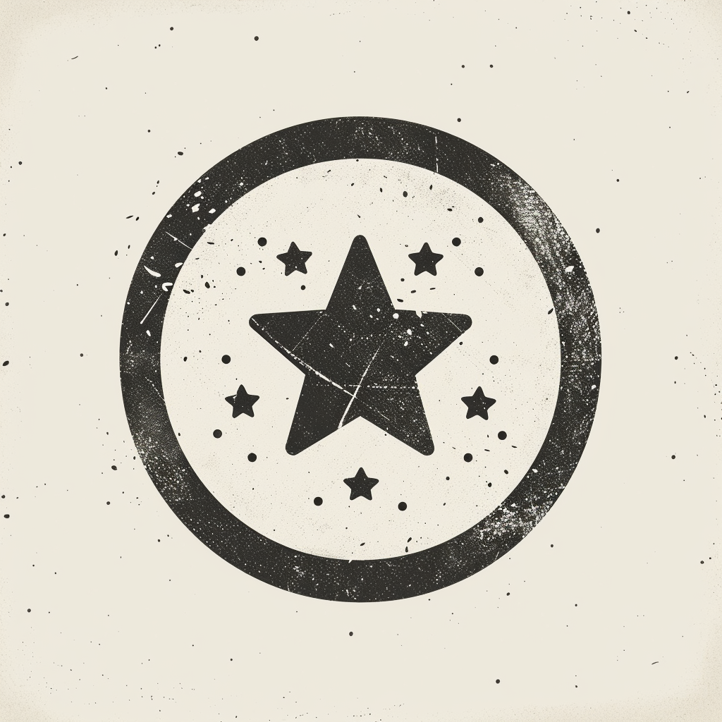 a black circle around a black star