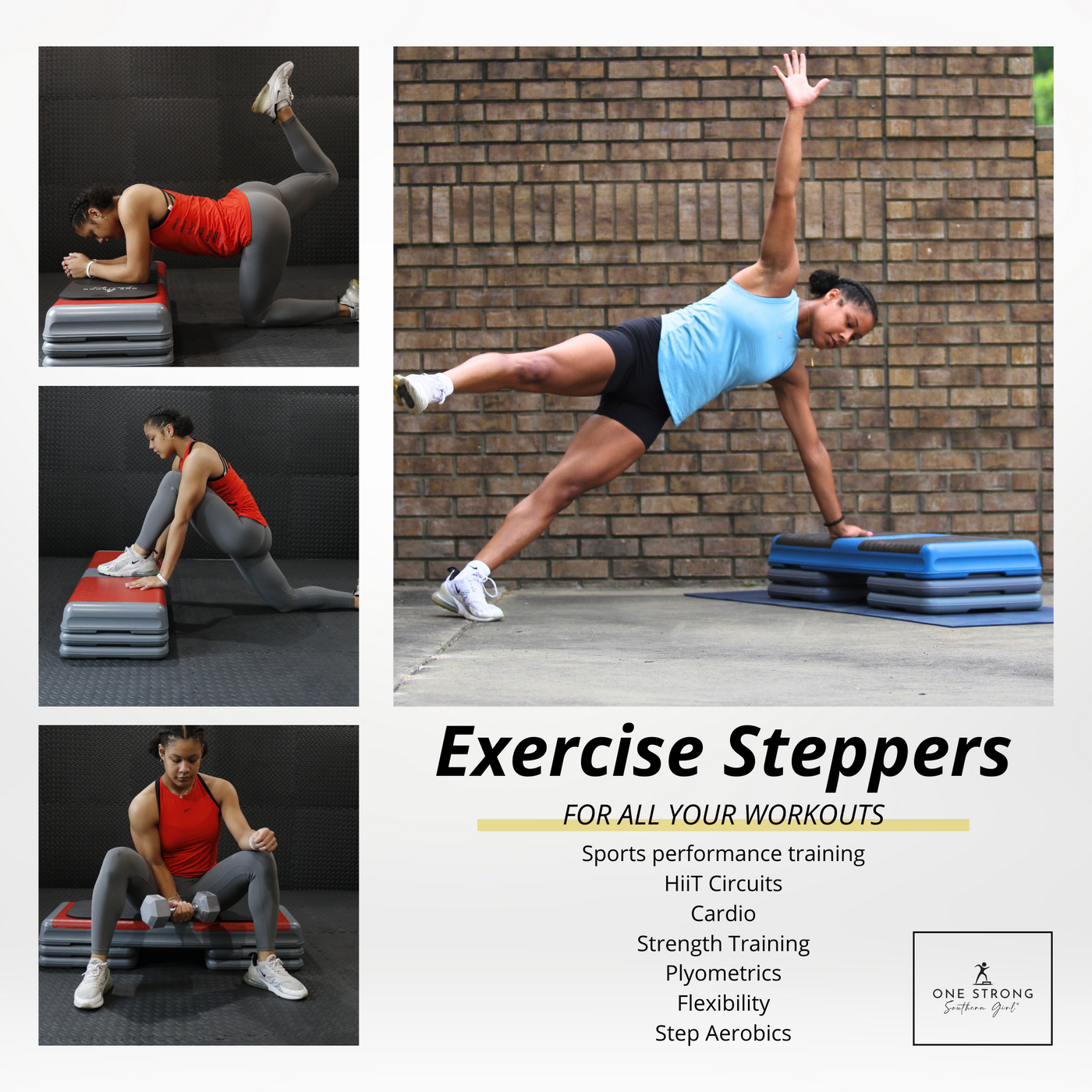 Aerobic Workout Step Platforms with 4 Adjustable Locking Risers (classic sets)