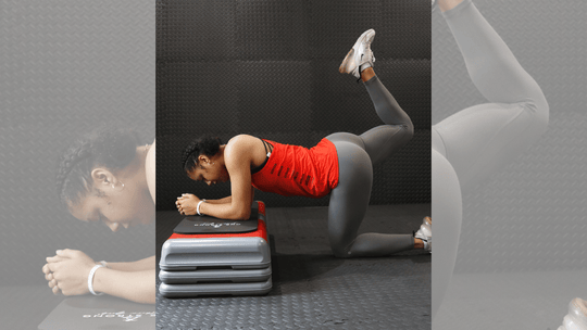 home gym exercises you can do with a full size aerobic step and risers for lower body training