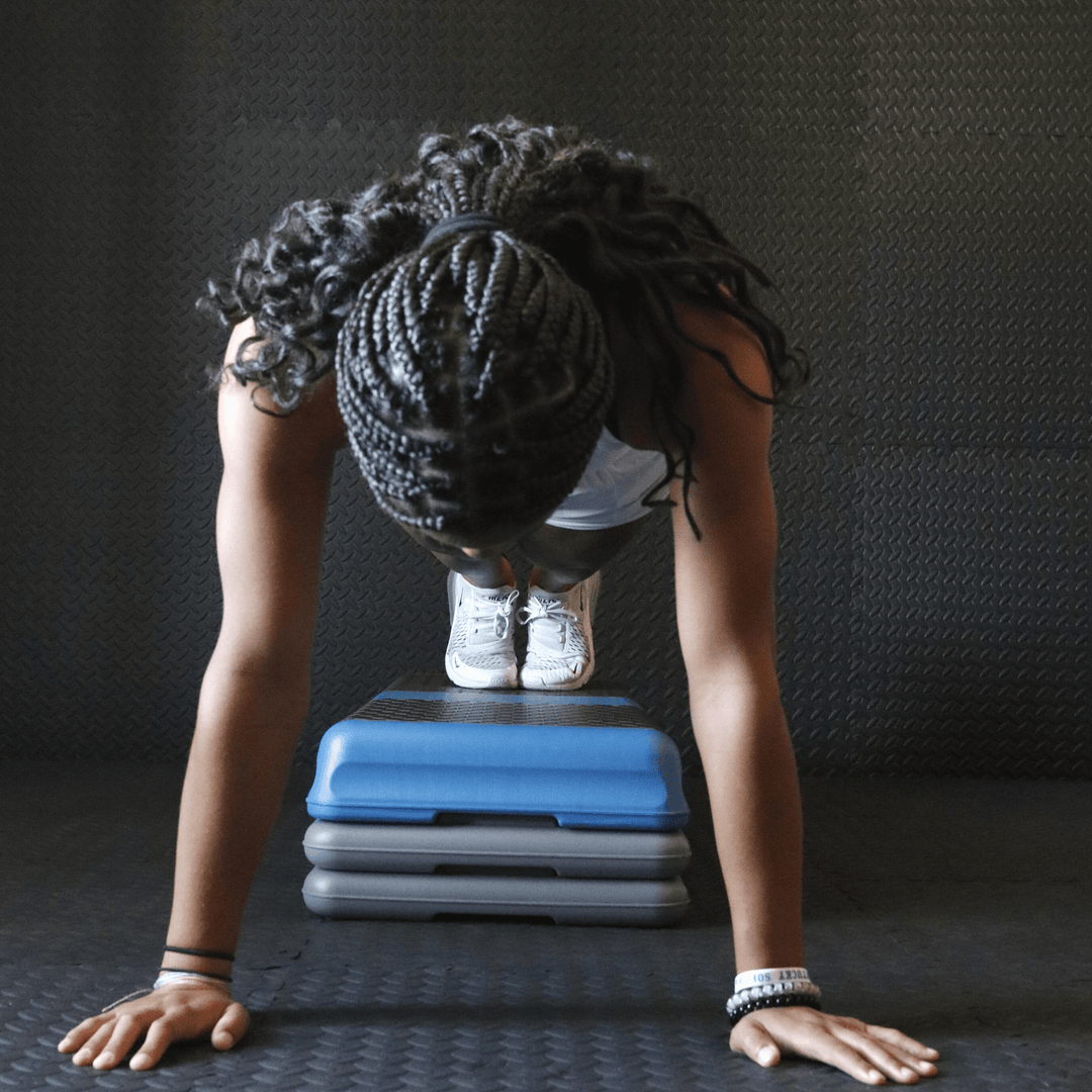 aerobic step with 4 risers for planks