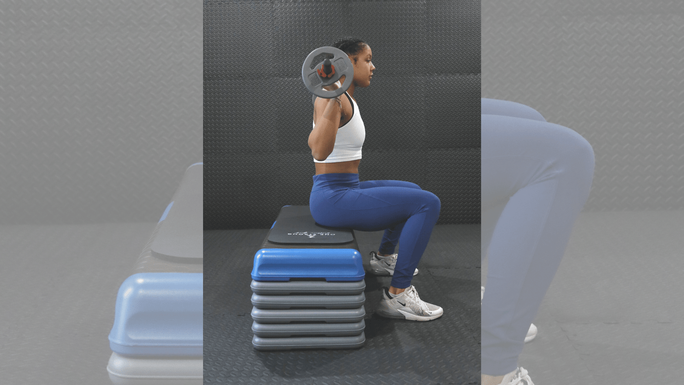 *BESTSELLER* Aerobic Workout Step Sets with a Mat - 43" Platform + 4 Adjustable Risers and a Mini Mat (premium bundle)